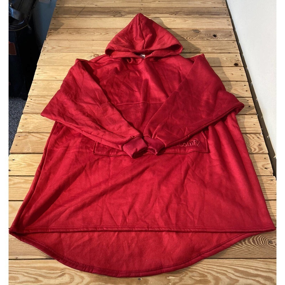 NEW The Comfy Hoodie Sweatshirt One Size Unisex Red Pullover